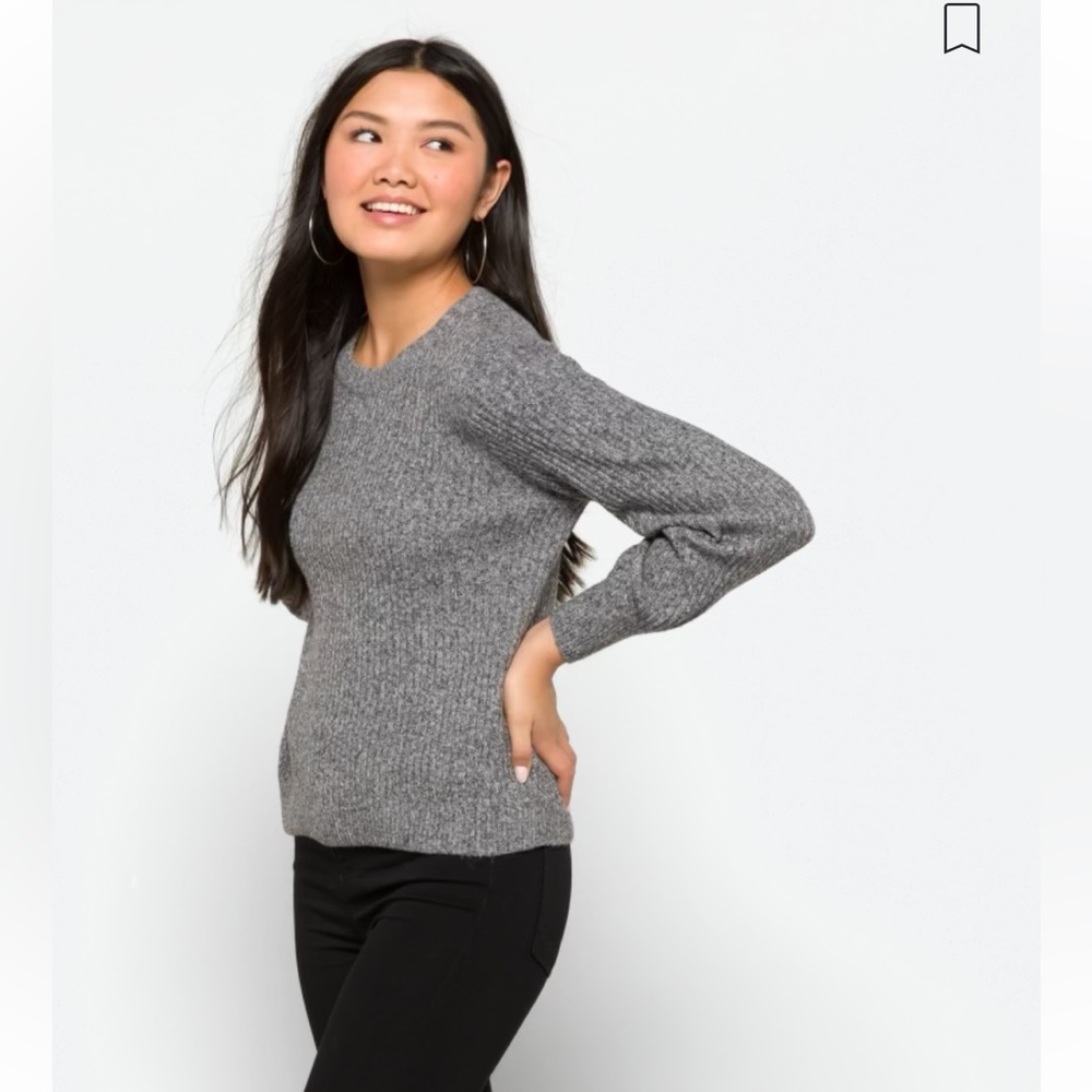 Aspen cropped blouson sleeve sweater - Picture 3 of 4